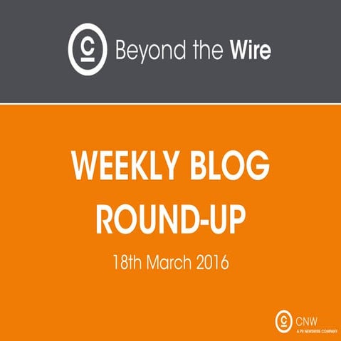 CNW's Weekly Blog Roundup