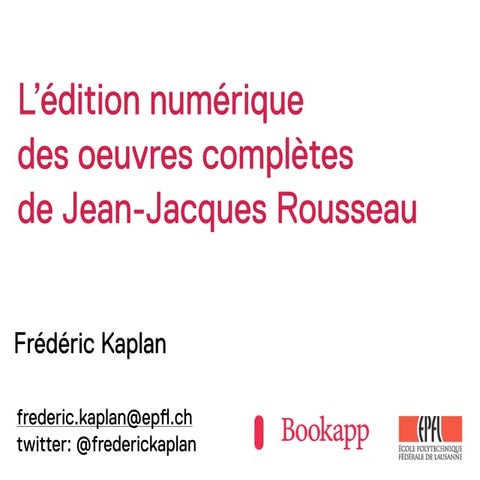 Edition numérique de Jean-Jacques Rousseau