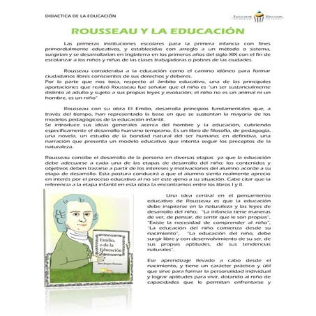 Rousseau y el preambulo de la logse | PDF
