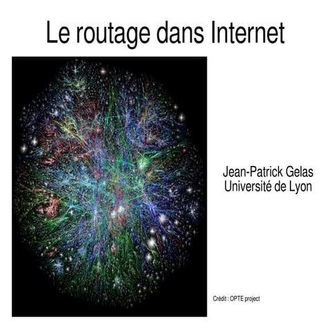 Le routage dans l’internet par jean Patrick Gelas