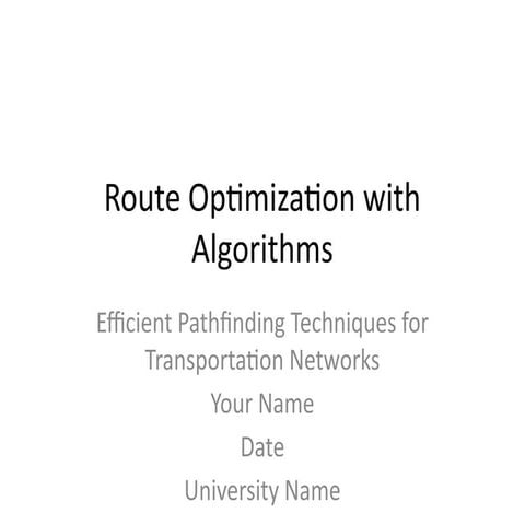 Network analysis for shortest optimum path | PPTX