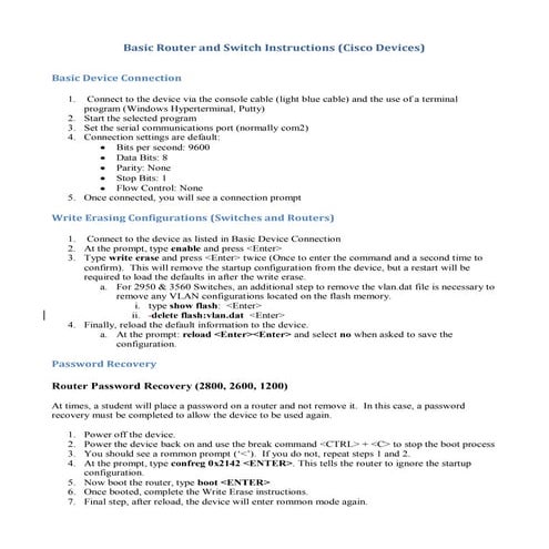 Router and switch basics configuration | PDF