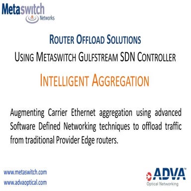 Router Offload Solutions at SDN and OpenFlow World Congress