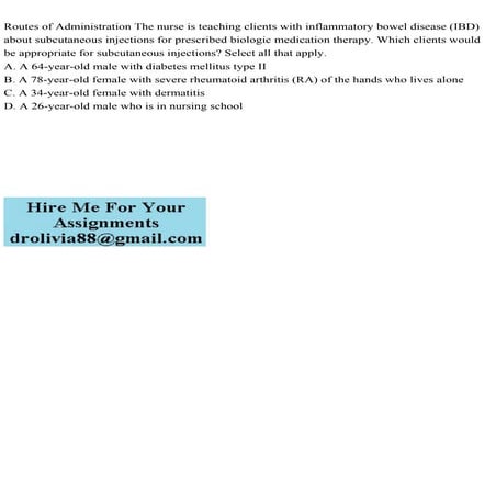 Routes of Administration The nurse is teaching clients with inflamma.pdf