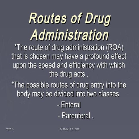 Routes of drug administration