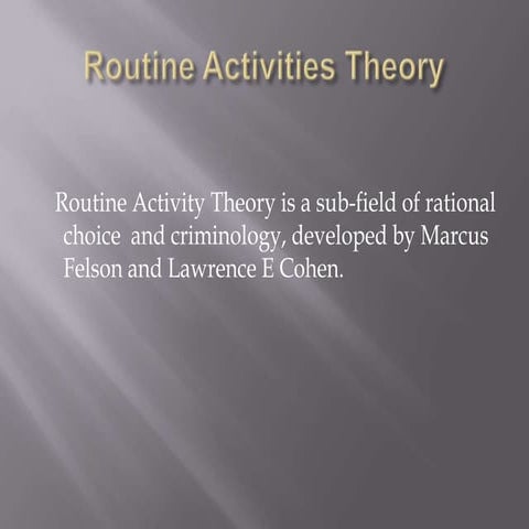 Routine activities theory