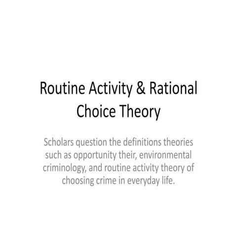 Routine activity & rational choice theory final project