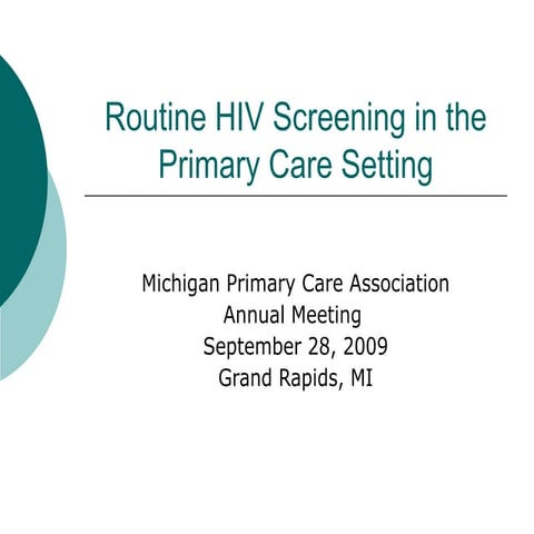 Routine HIV Testing in the Community Health Center