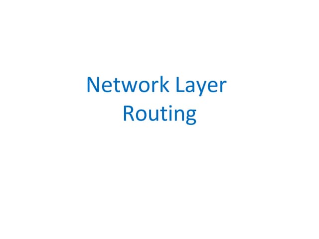 routing algo                                n