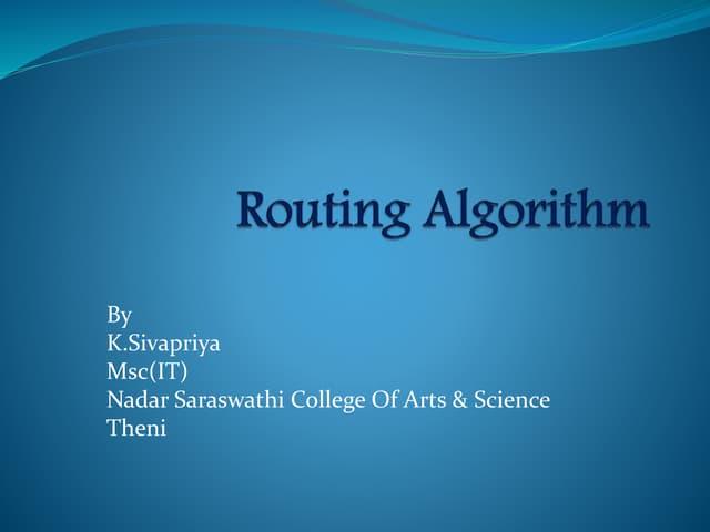 Routing algorithm