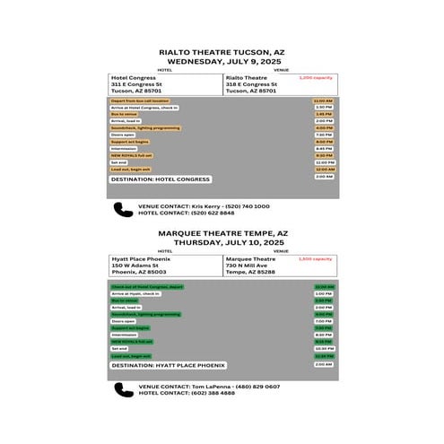 Local AZ Tour Routing Plan for New Royals | PDF
