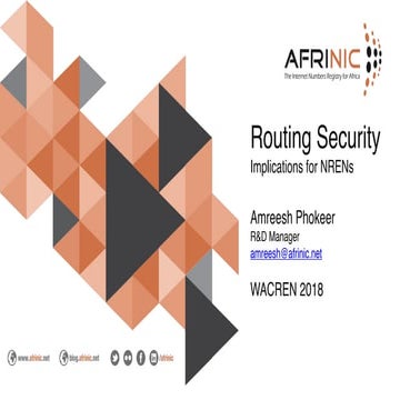 Routing security and implications for NRENs