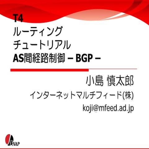 ルーティングチュートリアル - AS間経路制御