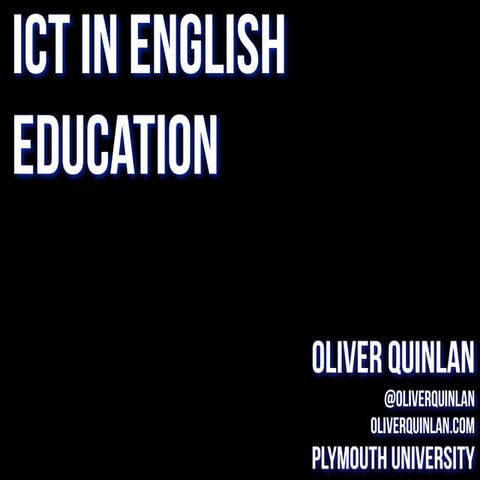 ICT in English Education (ICT conference, Rovaniemi, Finland)