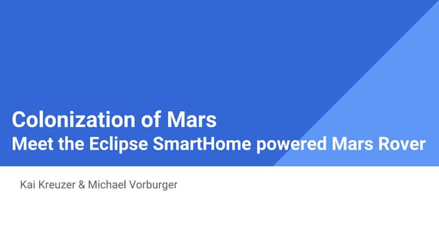 Meet the Eclipse SmartHome powered Mars Rover