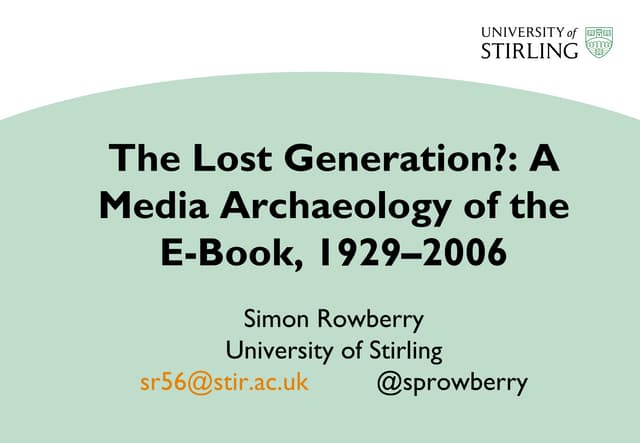 The Lost Generation