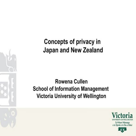Concepts of privacy in Japan and New Zealand