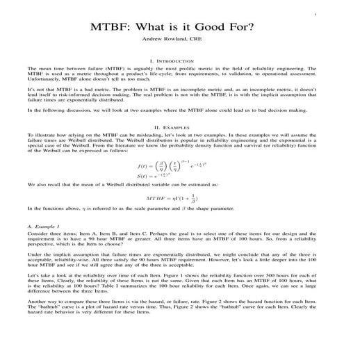 MTBF: What is it good for?