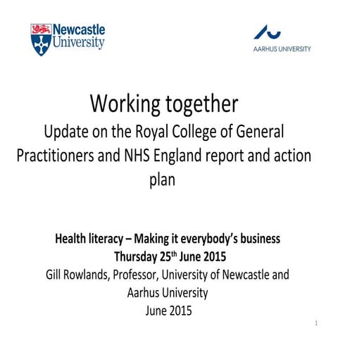 Gill Rowlands Heath Literacy - Making it Everybody's Business