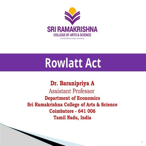 Rowlatt Act Power Point Presentation.... | PPTX
