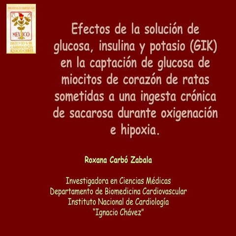 Efecto de la solución polarizante en células cardíacas hipoxicas de rata con ...