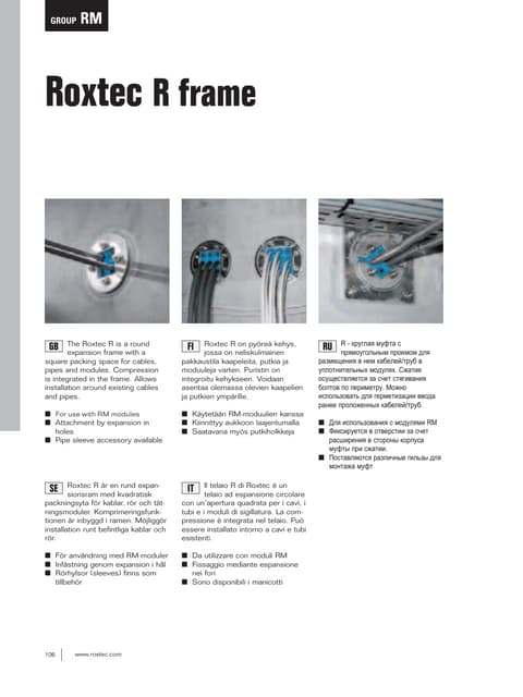 Roxtec Cable Transit Seals - Roxtec Swan Neck Cable Transit Frame | PDF