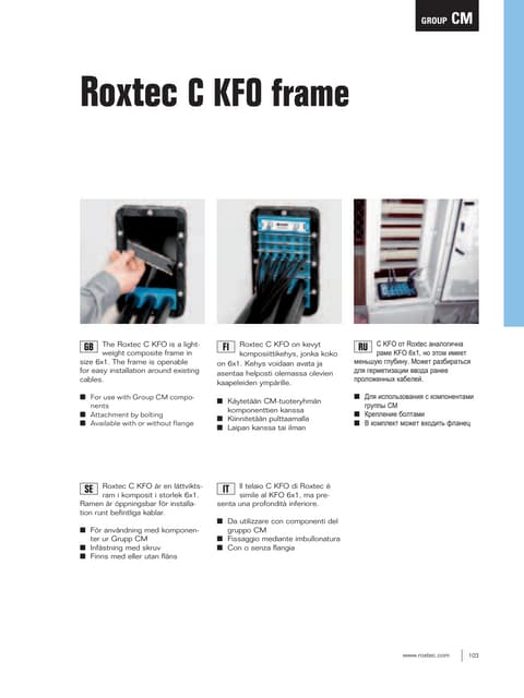 Roxtec Cable Transit Seals - Roxtec Swan Neck Cable Transit Frame | PDF