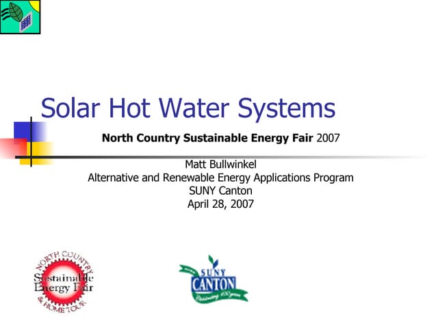 Matt Bullwinkel: Solar Hot Water Sy...