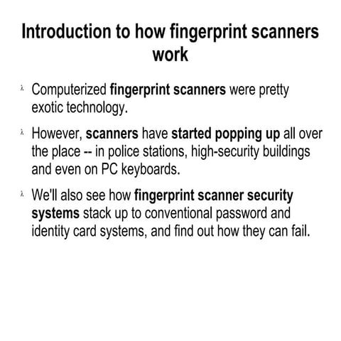 How fingerprint scanners work | PDF