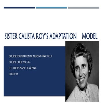 Roy's Adaptation Model | PPT