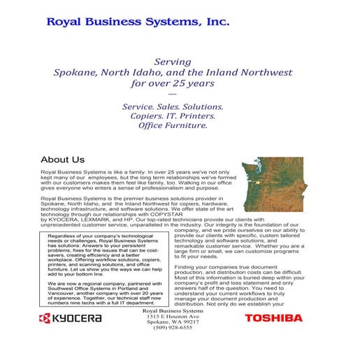 Royal Business Systems presentation packet