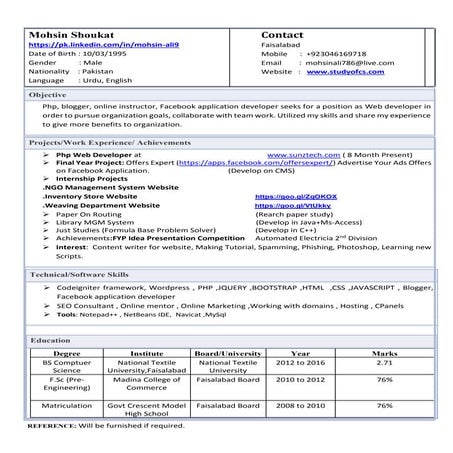 Mohsin Shoukat Software Engineer