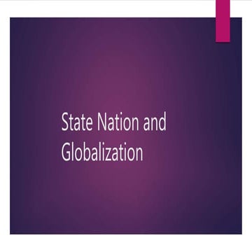 State Nation and Globalization 