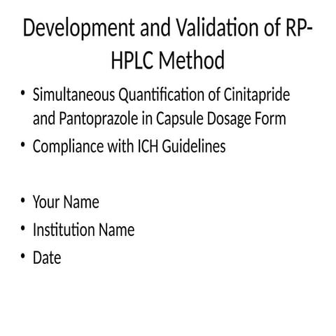 RP-HPLC_Presentation for minor project present