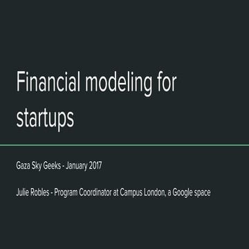 Financial modeling for startups