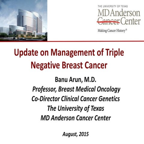 Update on Management of Triple Negative Breast Cancer