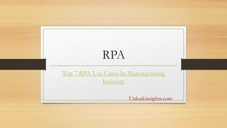 rpa in manufacturing sector