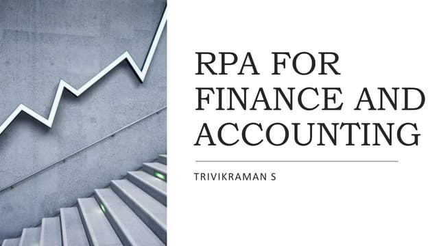 Rpa for finance and accounting