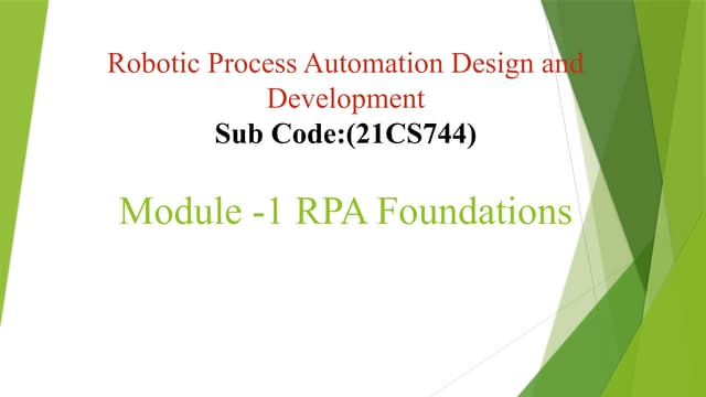 Robotic Process Automation module 1 notes vtu