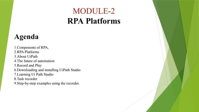 Robotic Process Automation module 2 notes vtu