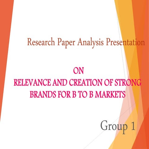 storng b to b brand (Research Paper Analysis)