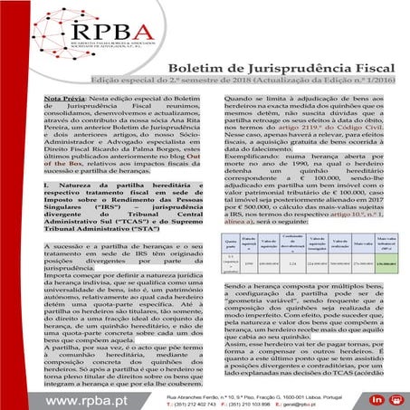 Boletim de Jurisprudência Fiscal Edição especial do 2.º semestre de 2018 (Actualização da Edição n.º 1/2016)