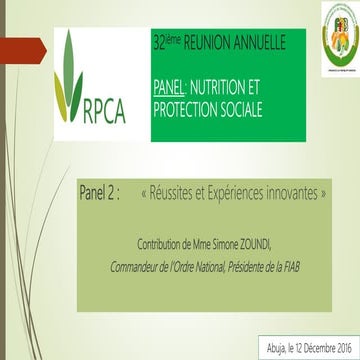 Nutrition et protection sociale: réussites et expériences innovantes