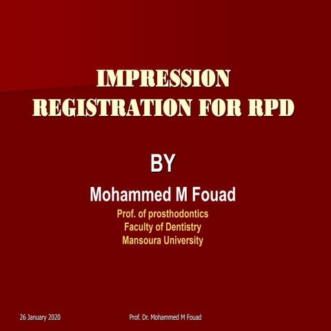 Impression registration for RPD | PDF