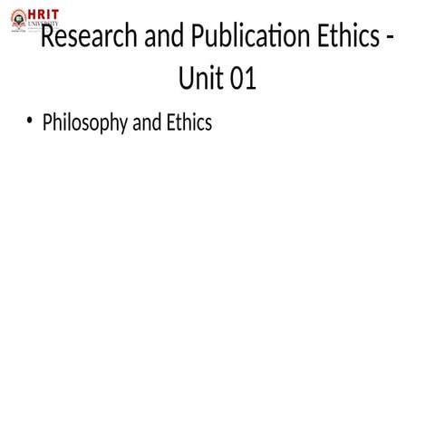 Research Publication Ethics and techniques | PPTX