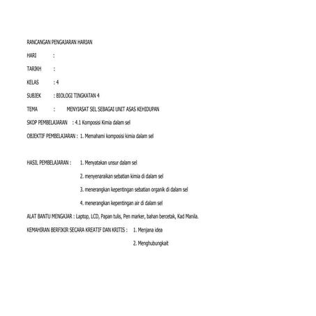 Rancangan Pengajaran Harian 2013