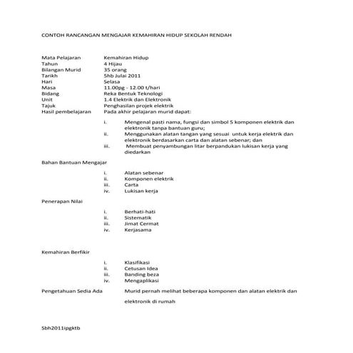 CONTOH RPH KH | DOCX