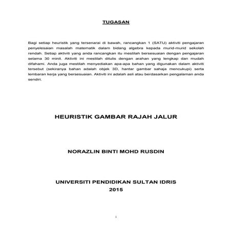 RPH Penyelesaian Masalah Menggunakan Heuristik Garis Jjalur