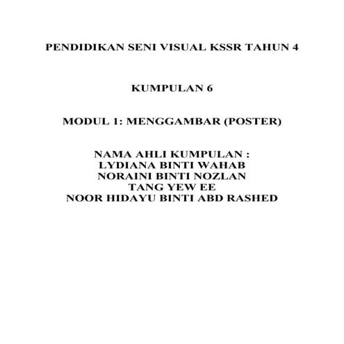 Rph psv tahun 4 poster