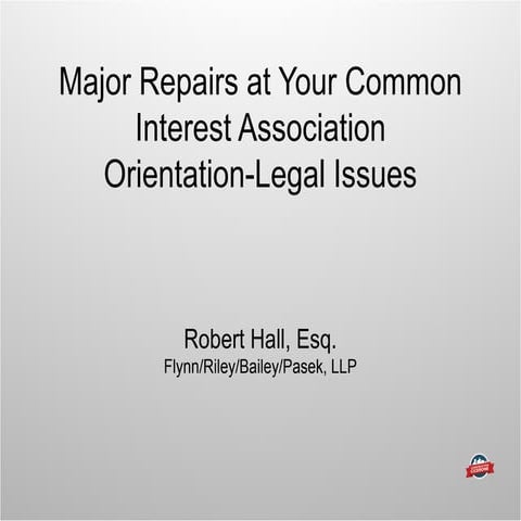 Common Interest Repair Issues